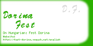 dorina fest business card